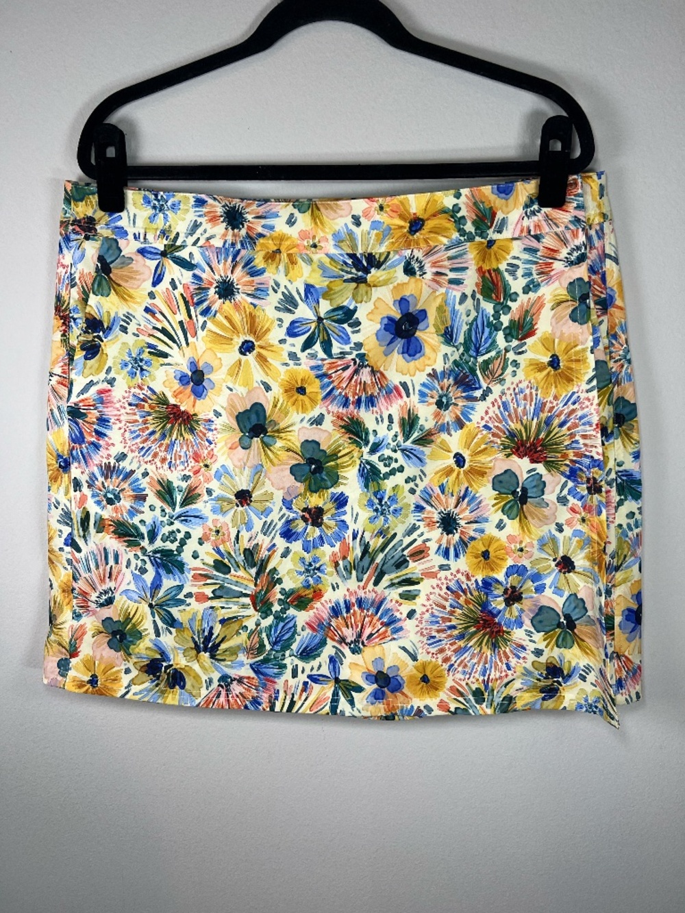 RipSkirt Hawaii Length 2 Wrap Skirt Yellow Fleur Floral Vacation Pool Beachy  XL